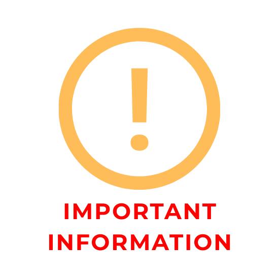 Exclamation point with text that says "Important Information"