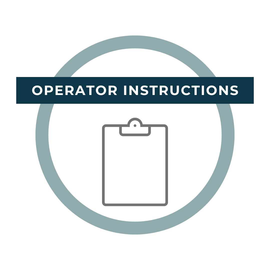 Icon with clipboard and text "Operator Instructions"