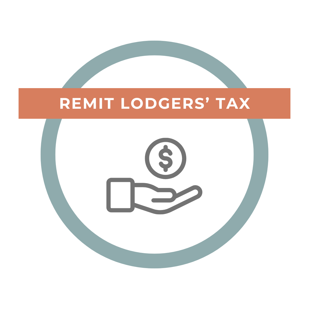 Icon with dollar sign and text "Remit Lodgers' Tax"